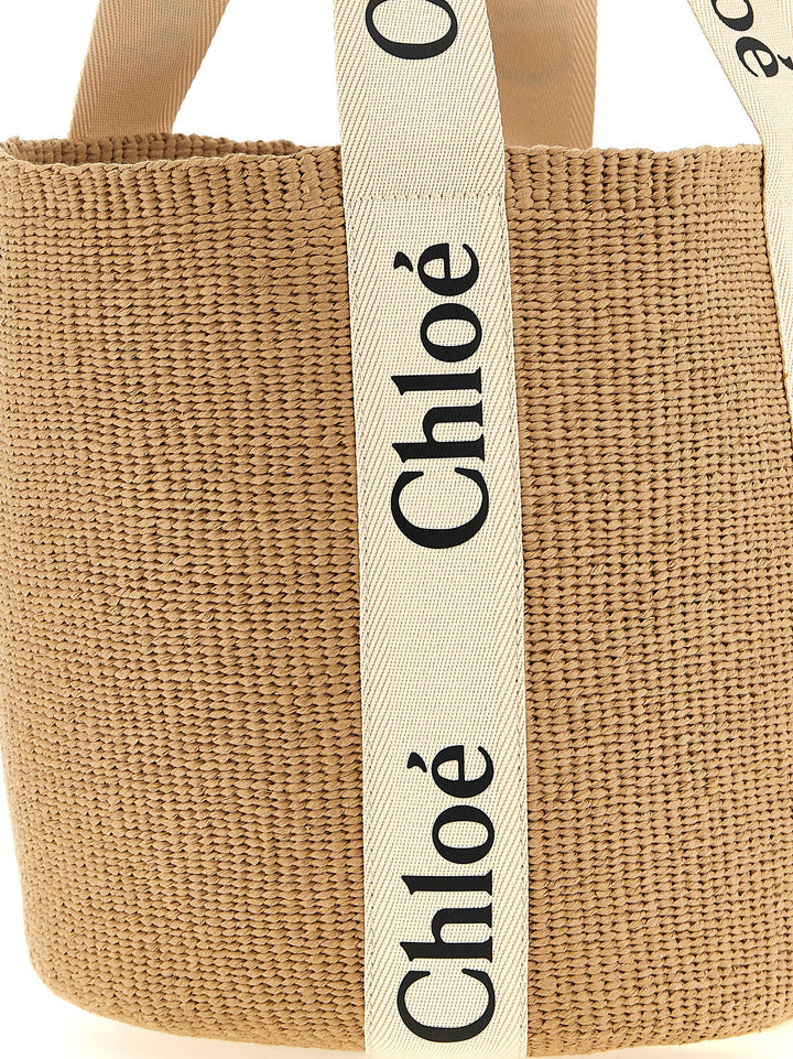 Chloé Woody Tote - Beige | 3af7d514e1a89a0d633db2e0fcb753e7df754d64