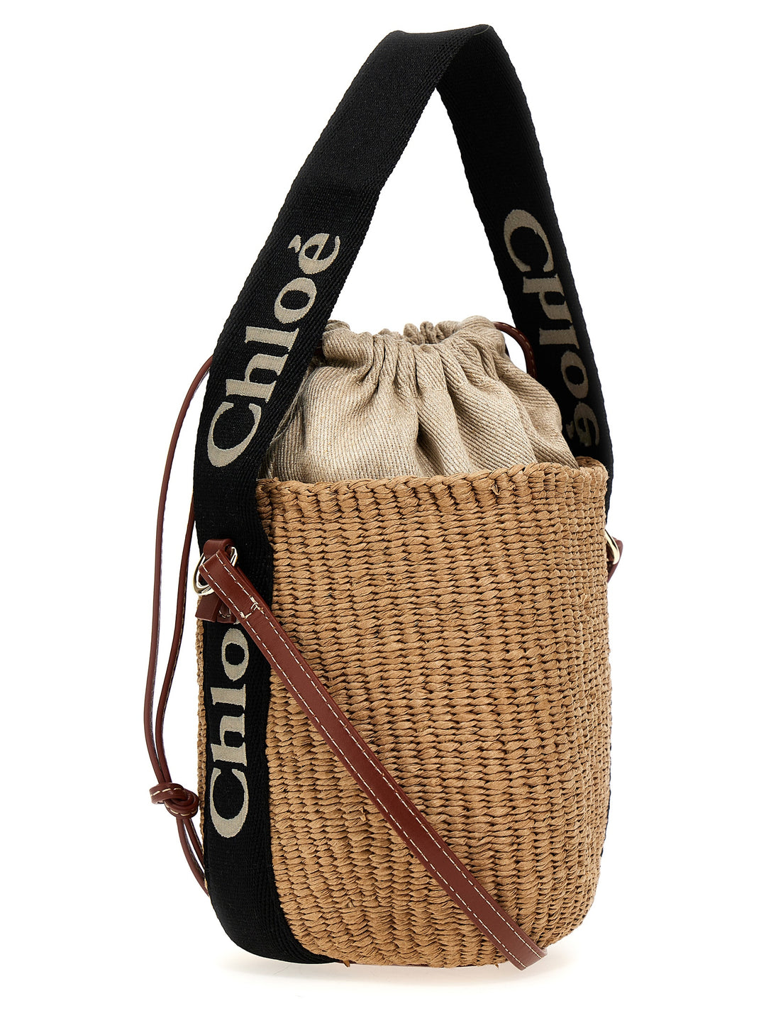 Chloé 'Woody Small Bucket Bag Borse a Tracolla - Beige | a0f2c77eed3934b9532c46dc18ebddce9a26adaa