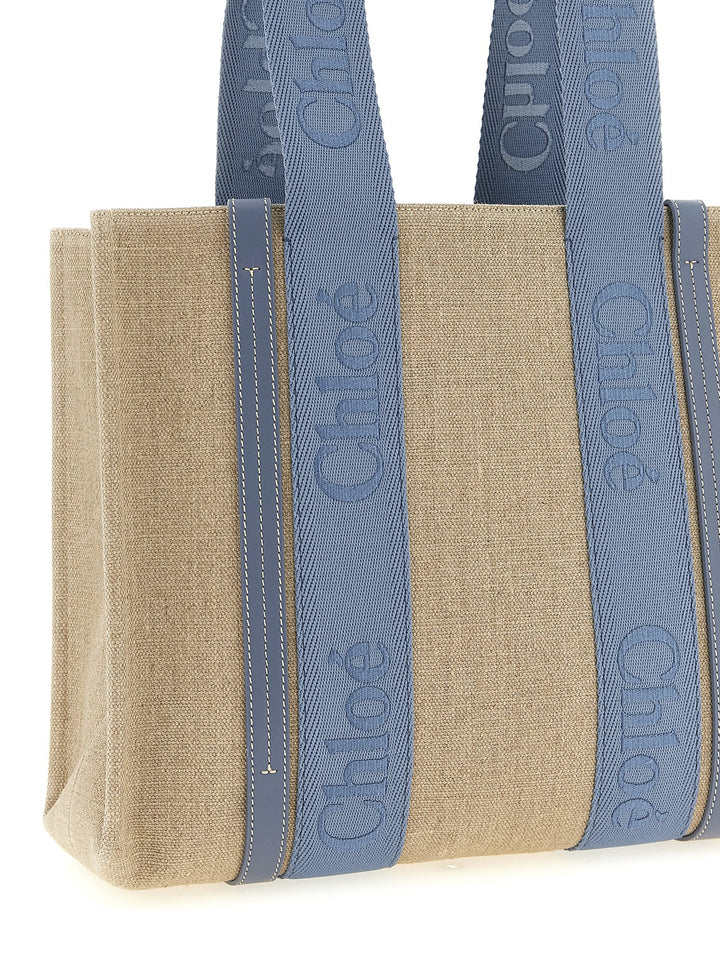 Chloé Woody Tote - Blu | d0b27250e5e2b19390a5060c74c15a891e290446