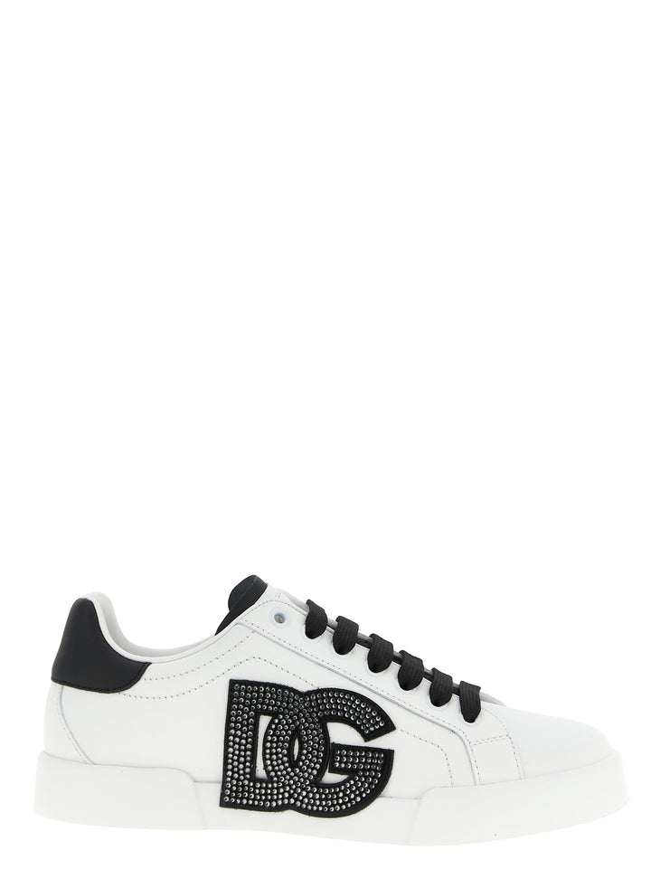 Dolce & Gabbana Portofino Light Strobel Sneakers - Bianco/Nero | a347fb9f895867dd23f251fdec8fd7060bae7e53