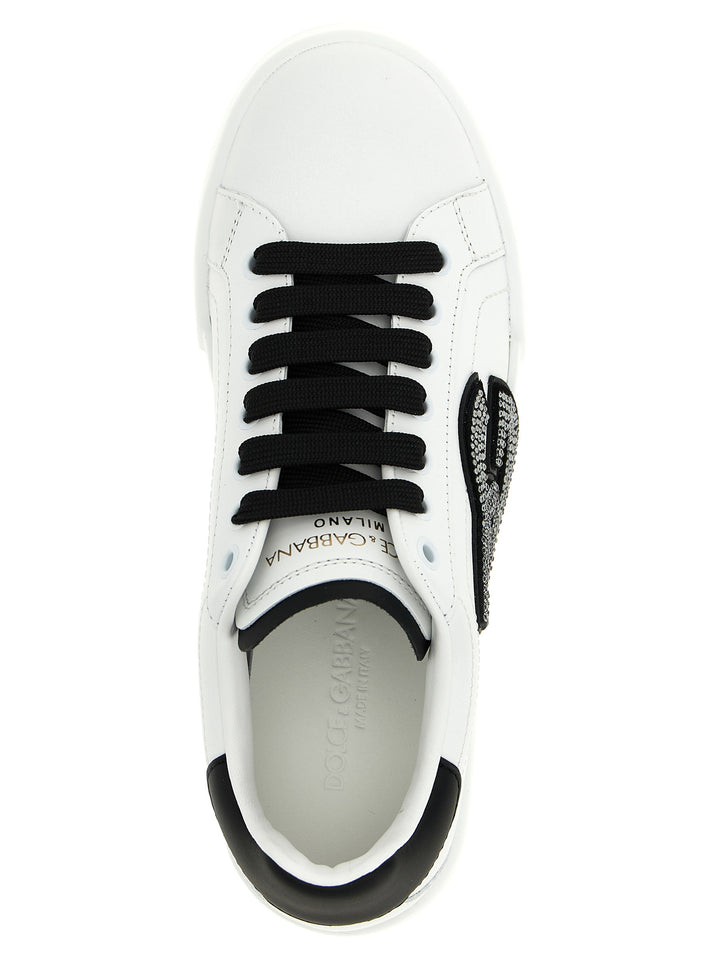 Dolce & Gabbana Portofino Light Strobel Sneakers - Bianco/Nero | f0b4408c49cea8fd3c24f7a64bcbd0775e29539b