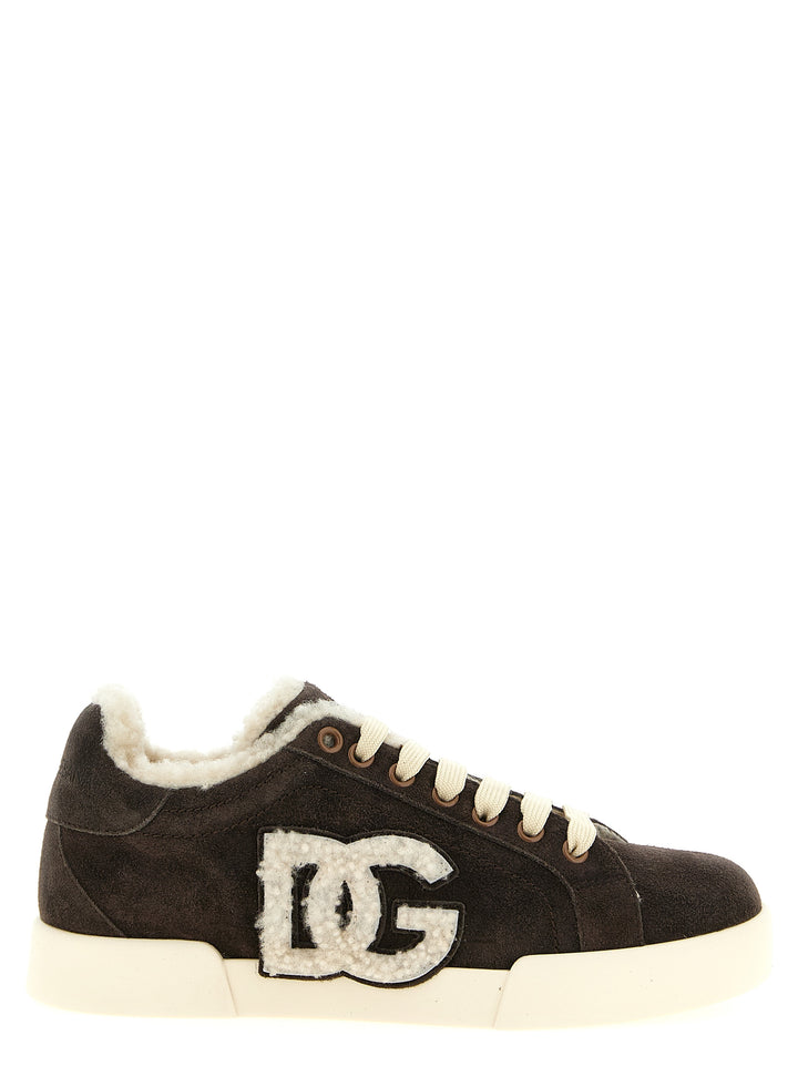 Dolce & Gabbana Shearling Low.Top Sneakers - Marrone | 0cd256c645df1c226ea1bdab4ecc8ae46fde8636