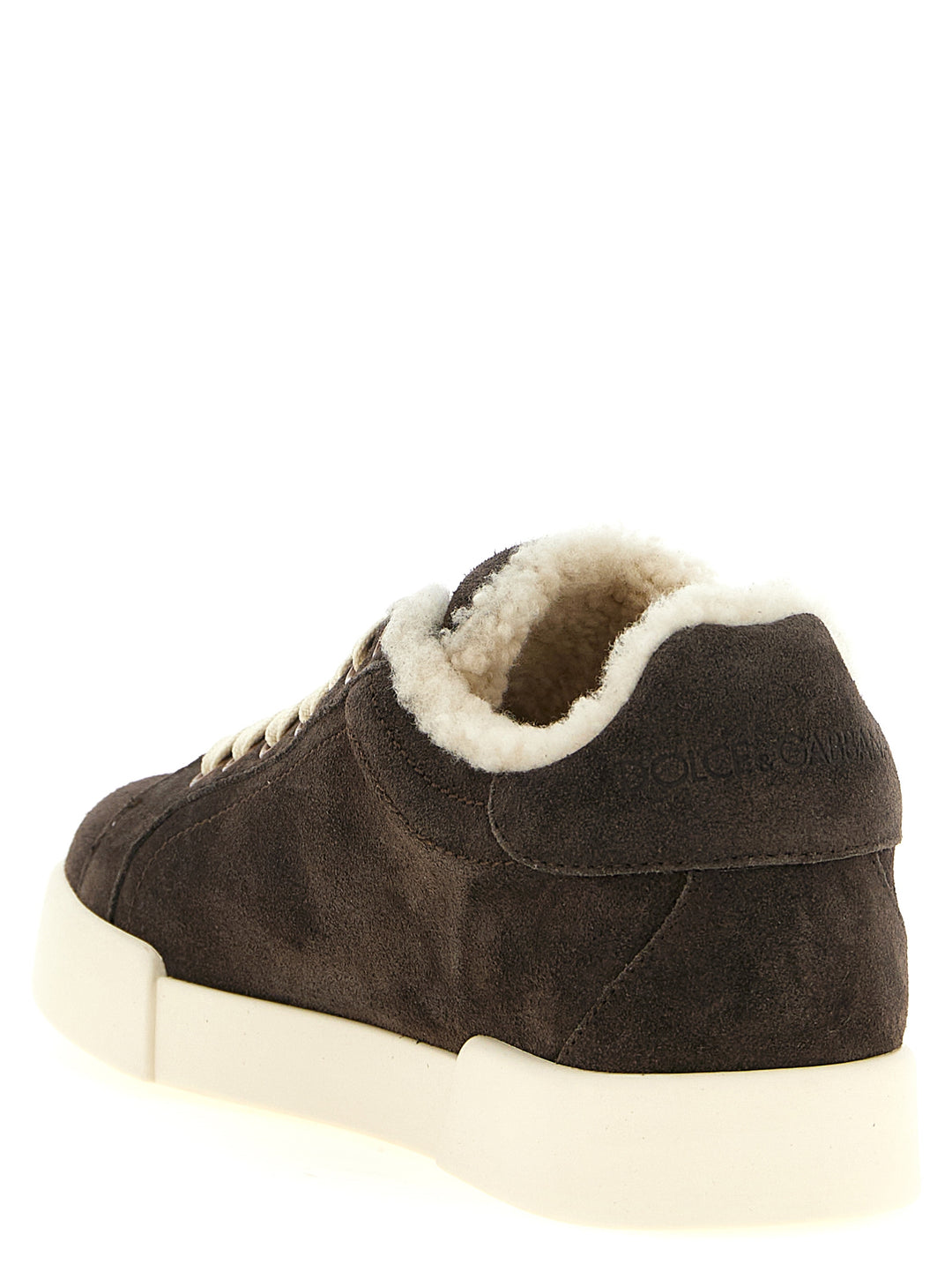 Dolce & Gabbana Shearling Low.Top Sneakers - Marrone | 521ae36d40ff2272b23aa4ec77595c4b9f235cb9