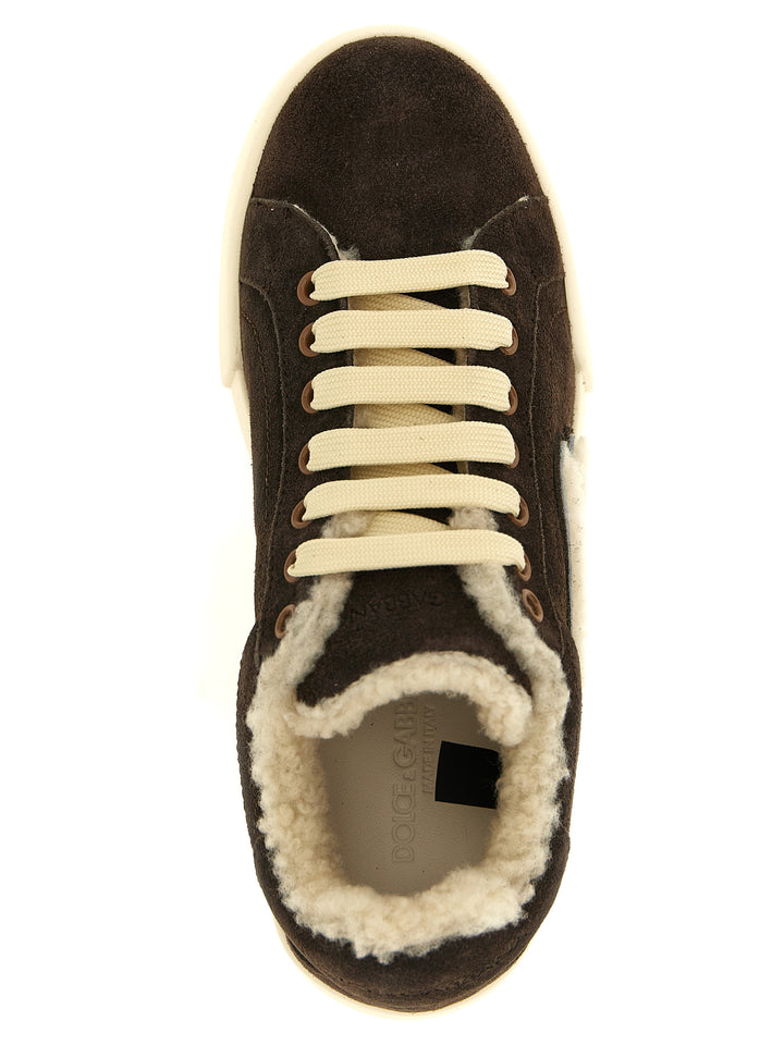 Dolce & Gabbana Shearling Low.Top Sneakers - Marrone | 2e3941669c31449b086c848e6a79e40190d7501d