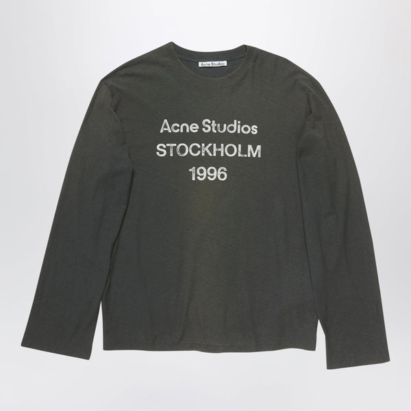 T-Shirt With 1996 Spray-Painted Logo In Faded Black