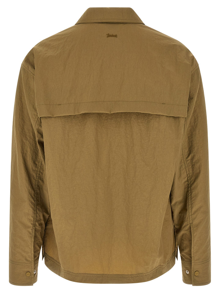 Laminar Shacket Rippled Effect Puffer Jackets - Verde | 7087ae0213d1c5cb9aa98689a306f7788c34dbc2