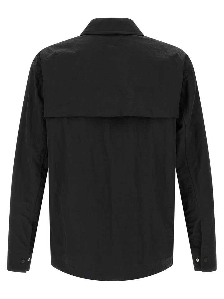 Laminar Shacket Rippled Effect Puffer Jackets - Nero | c53e7f432c3e9b017017a01eda19c61da3dcaad3