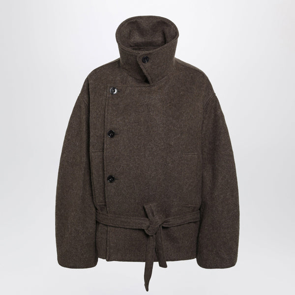 Short Mud Felted Wool And Alpaca Wrap Coat