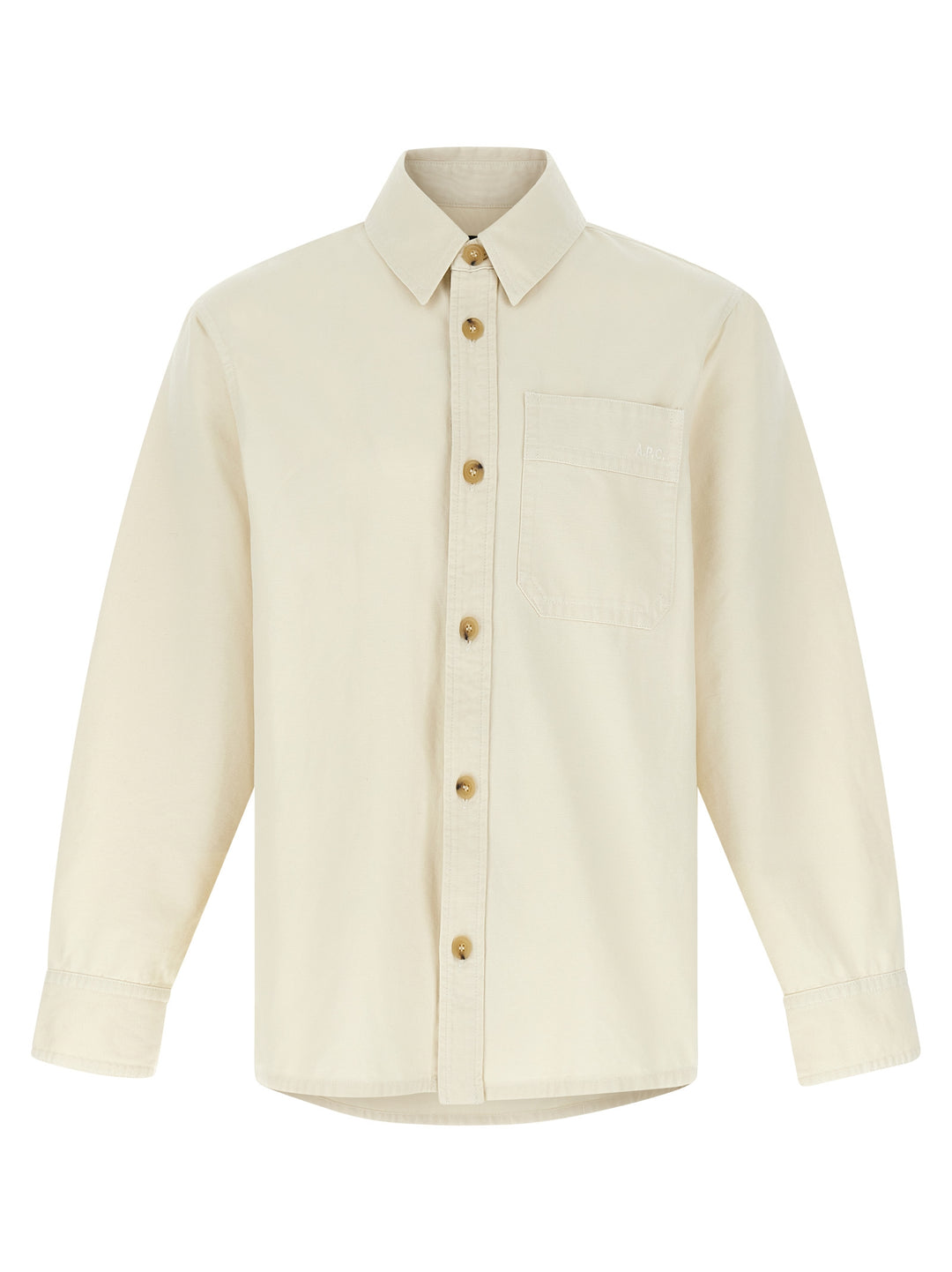A.P.C. Logo Embroidery Shirt Camicie - Beige | 6ab89a47354fcd15f6ac7f5afdfc1f2f9655accc