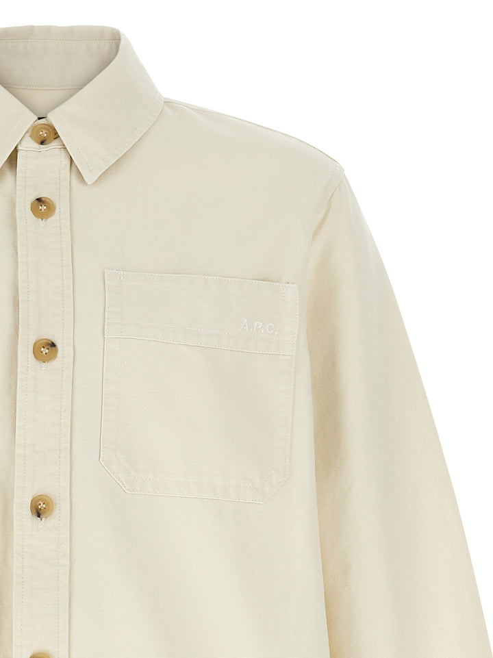 A.P.C. Logo Embroidery Shirt Camicie - Beige | 0732caa90c6a12bcf84e00ddc35392aa01f7a9a0