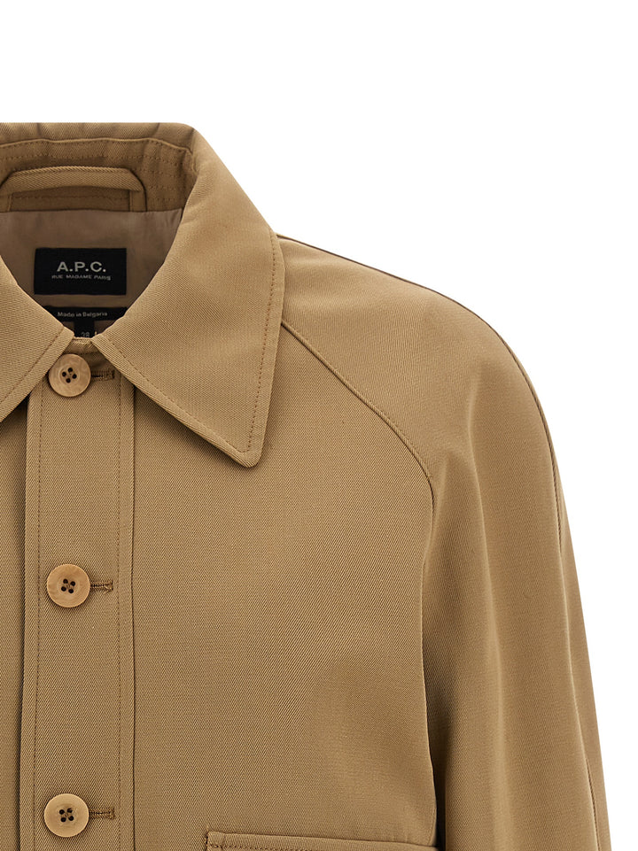 A.P.C. Cotton And Wool Jacket Puffer Jackets - Beige | 43ea4a1d45dd3f99073ffaeec32612a35d10ea8a