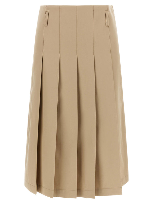 Pleated Skirt Gonne Beige
