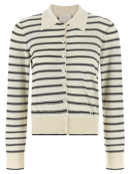 Striped Cardigan Maglioni Bianco/Nero