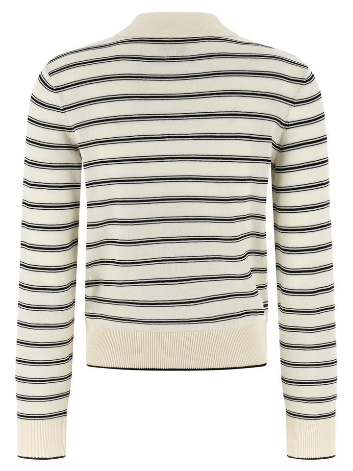 A.P.C. Striped Cardigan Maglioni - Bianco/Nero | 278c85080a0058601933bd6d36373d408d892e7f