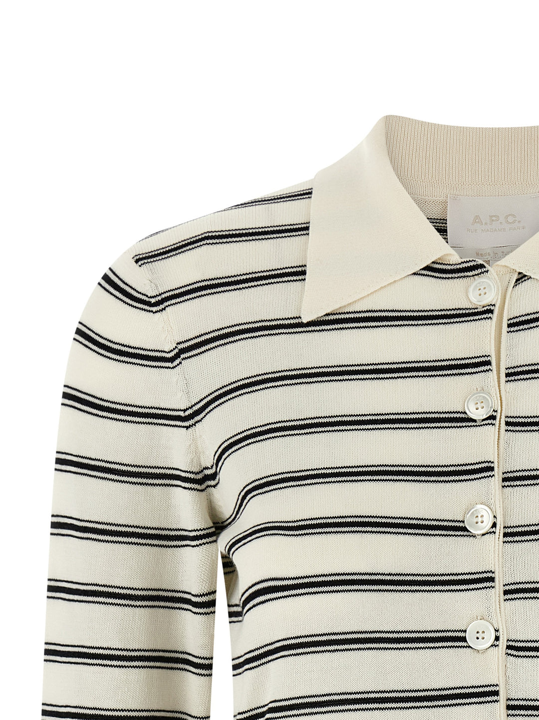A.P.C. Striped Cardigan Maglioni - Bianco/Nero | 8ea766f561d7b476a632fb5945d3659081b5651c