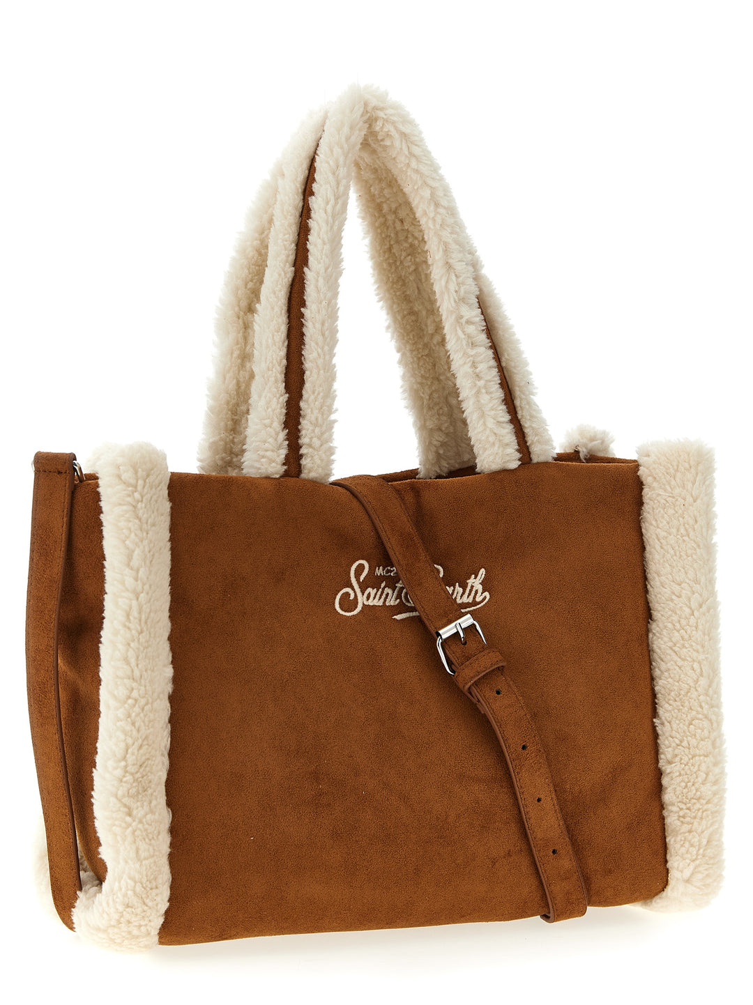 Mc2 Saint Barth Colette Shearling Borse a Mano - Marrone | 5cab49fd19279f0a6b1122c480645534549cfbbb