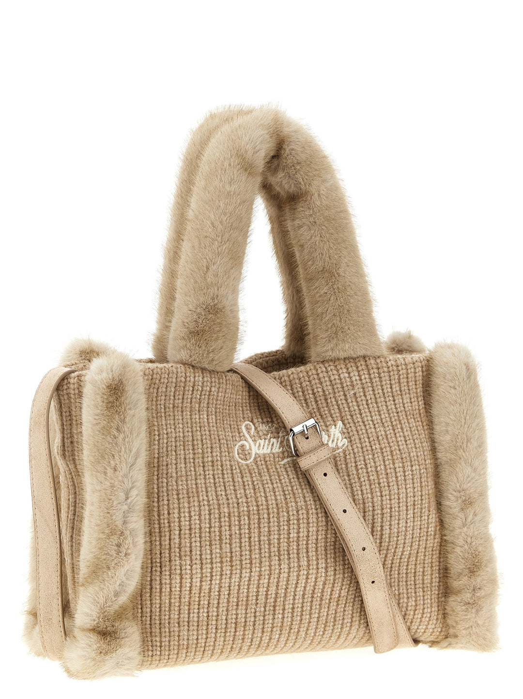 Mc2 Saint Barth Colette Shearling Rib Borse a Mano - Beige | 20469fb2dc46c6cda3a82ab35e1a4894df826aac