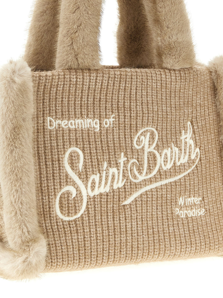 Mc2 Saint Barth Colette Shearling Rib Borse a Mano - Beige | 9c430985c6d0ba6f90a52801c4350bcfa38fa2b4