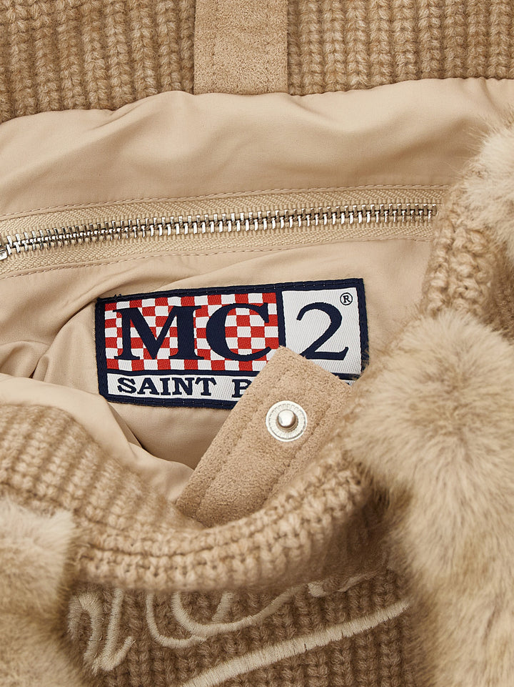 Mc2 Saint Barth Colette Shearling Rib Borse a Mano - Beige | 72ff0b3198bdf17eb8c744590b57cf09a904d0b1