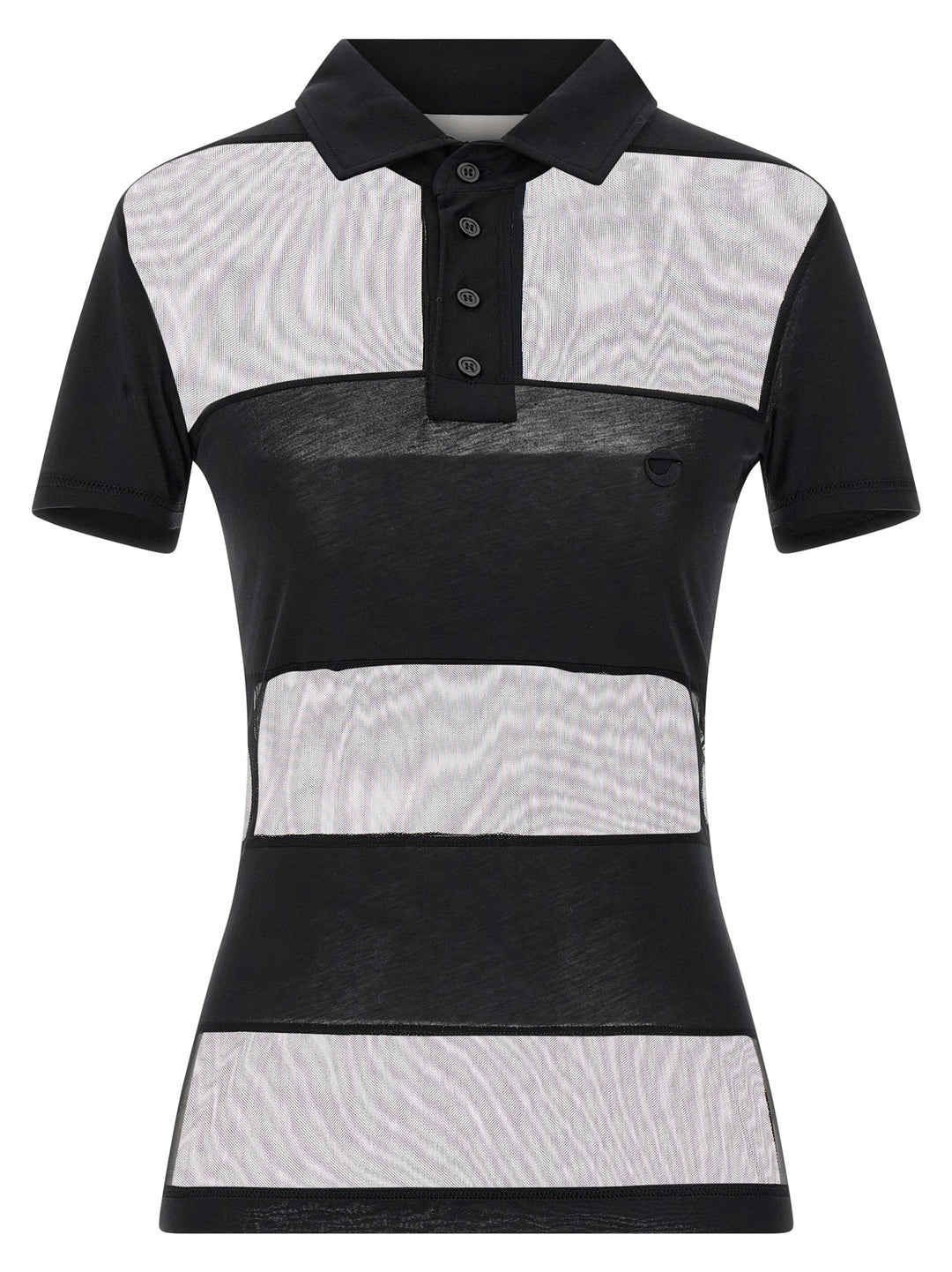 Coperni Sheer Striped Polo - Nero | 24d112ac877165c2361f6c1d2c5c15efdd4875e4