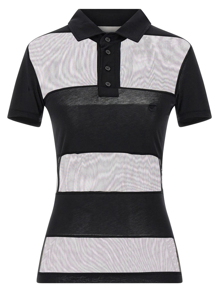 Coperni Sheer Striped Polo - Nero | 24d112ac877165c2361f6c1d2c5c15efdd4875e4