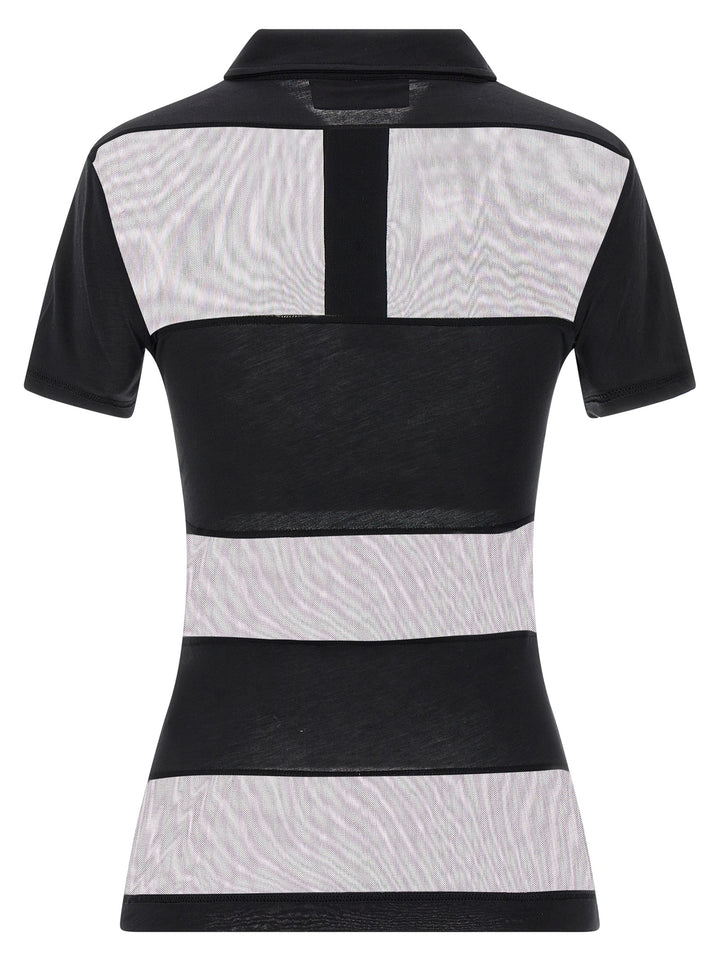 Coperni Sheer Striped Polo - Nero | d78e2fb7235ef8c8c4ec6478a83aeccc241f16e0