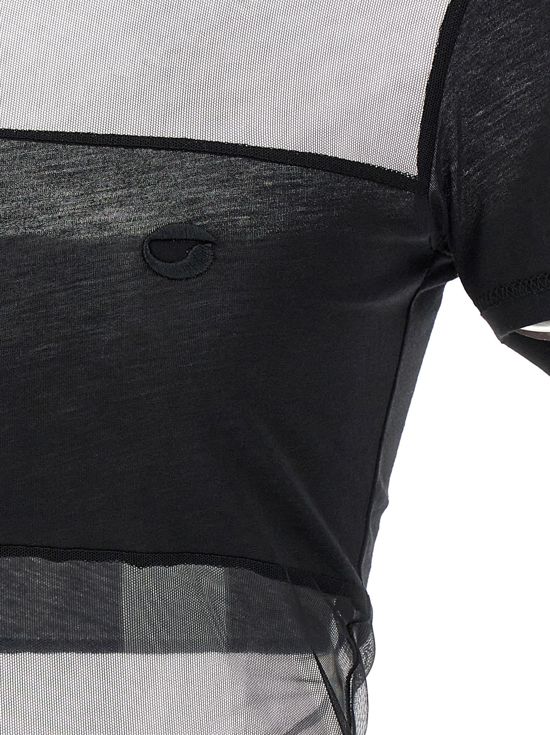Coperni Sheer Striped Polo - Nero | b4d00ab7edfb0021774a617dc3243b535245ffe0