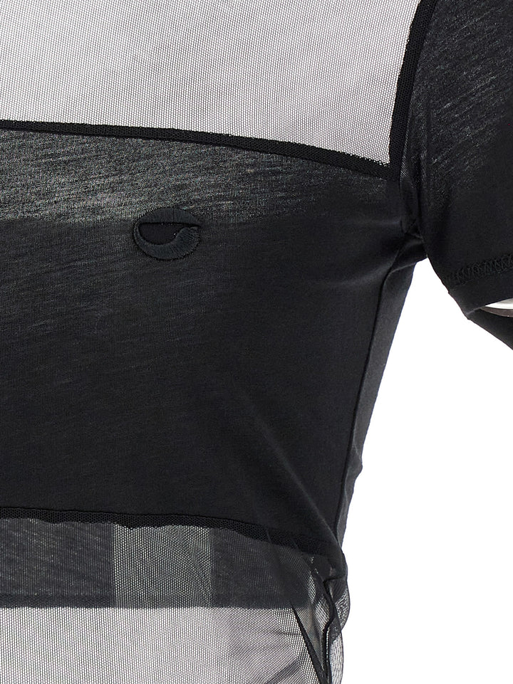 Coperni Sheer Striped Polo - Nero | b4d00ab7edfb0021774a617dc3243b535245ffe0