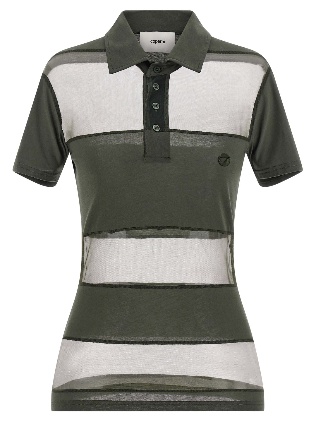 Coperni Sheer Striped Polo - Verde | f4a438e8f863cd288dc91c52303330fd854f3ada