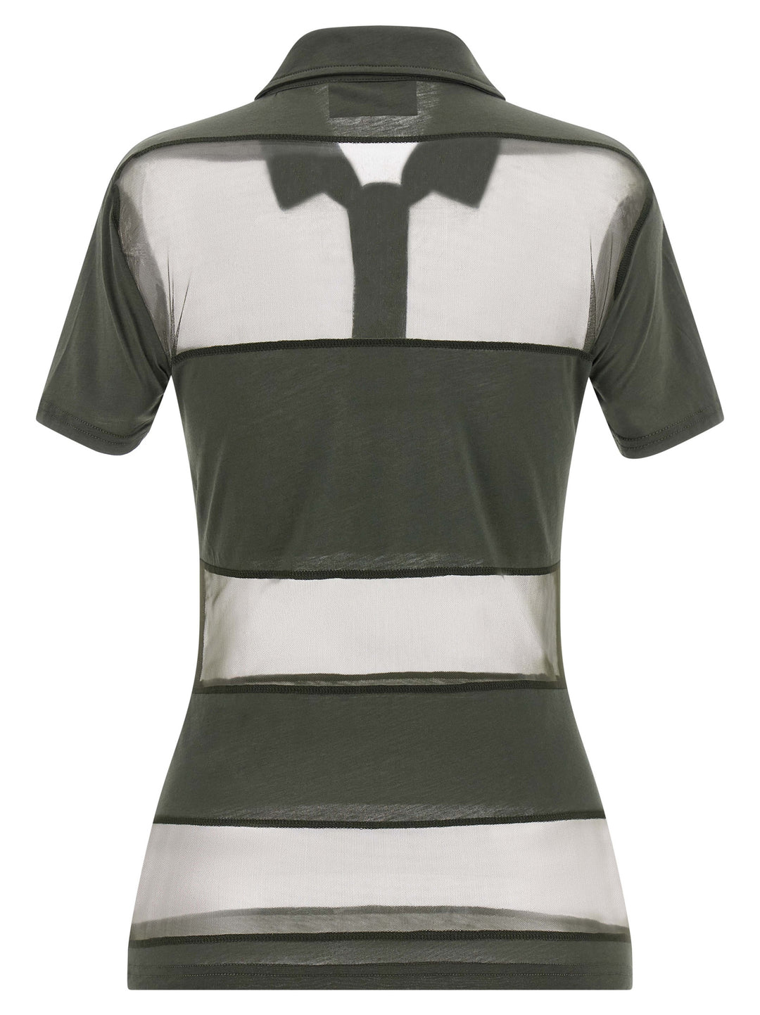 Coperni Sheer Striped Polo - Verde | 1431ab277ebb35102a492935ef73783ca5afbcb5