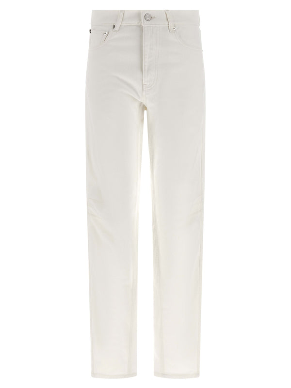 Tapered Denim Jeans Bianco