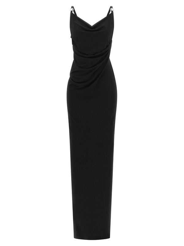 Metallic Logo Dress Black