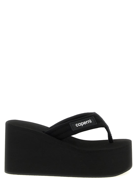 Branded Wedge Zeppe Nero