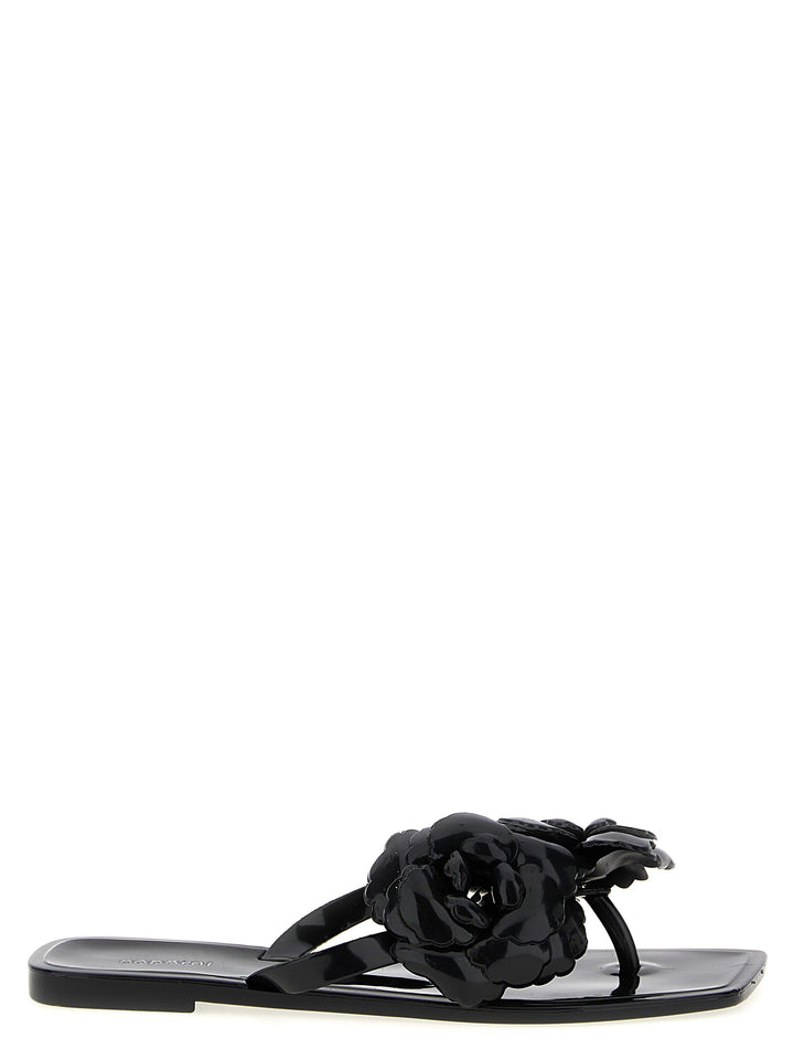 Coperni Silicone Flower Flat Sandali - Nero | 03e6a05c8b153db323cab1145531f7b88c87a42c