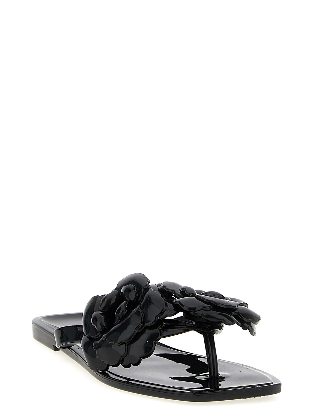 Coperni Silicone Flower Flat Sandali - Nero | 01f7e8d4262fdb98d0ad8696a01dc6819e052c29