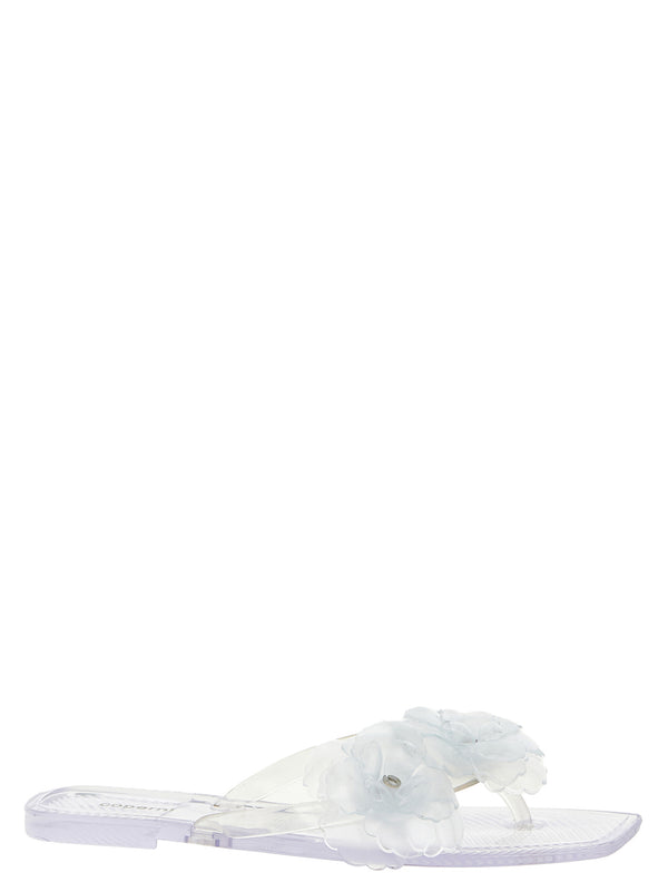 Silicone Flower Flat Sandali Trasparente