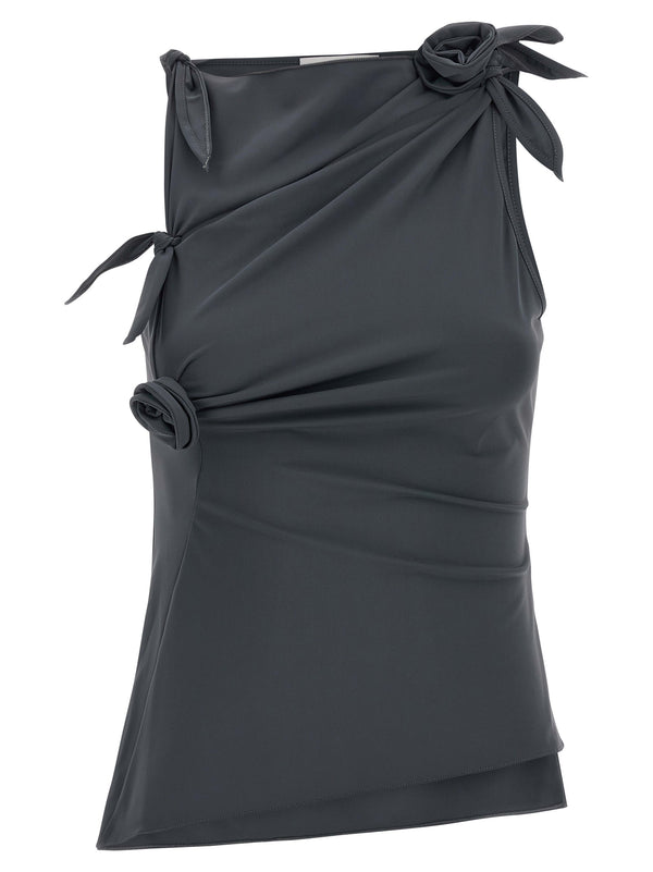 Asymmetric Flower Top Grigio