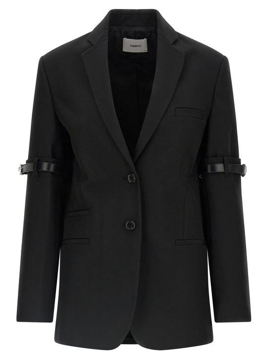 Logo Belted Blazers Nero