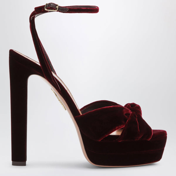 Sandali Platform Cupid Bordeaux In Velluto