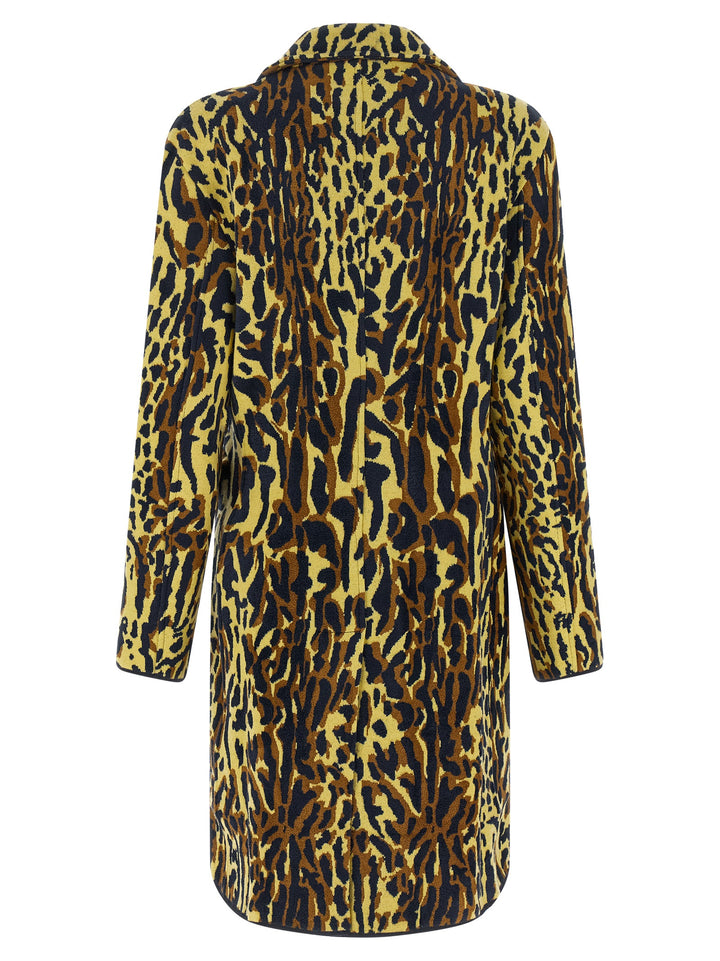 Marni Animalier Jacquard Wool Coat Trench e Impermeabili - Multicolor | 6aade2895406b343f4330b865c6d802e25361c1e