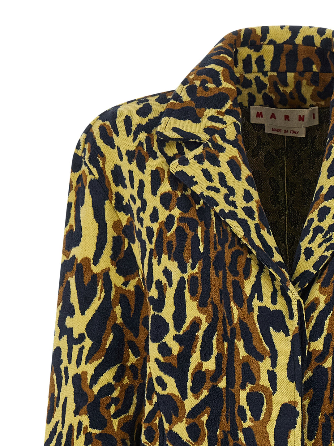 Marni Animalier Jacquard Wool Coat Trench e Impermeabili - Multicolor | c1c17bf571181e38a7e4054b5c76d2af6b4edc3d