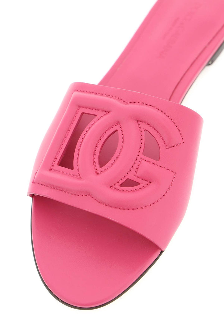 Slides In Pelle Con Logo Cut Out