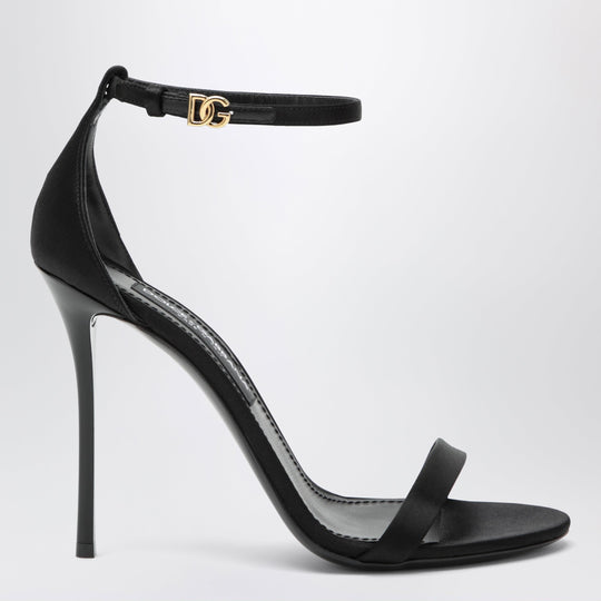 Keira Sandal In Black Satin