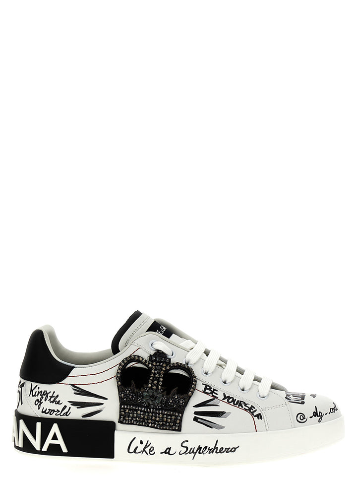 Dolce & Gabbana Portofino Sneakers - Bianco/Nero | 6f6b6a8b65b355037863dca5d957b9115620cc26