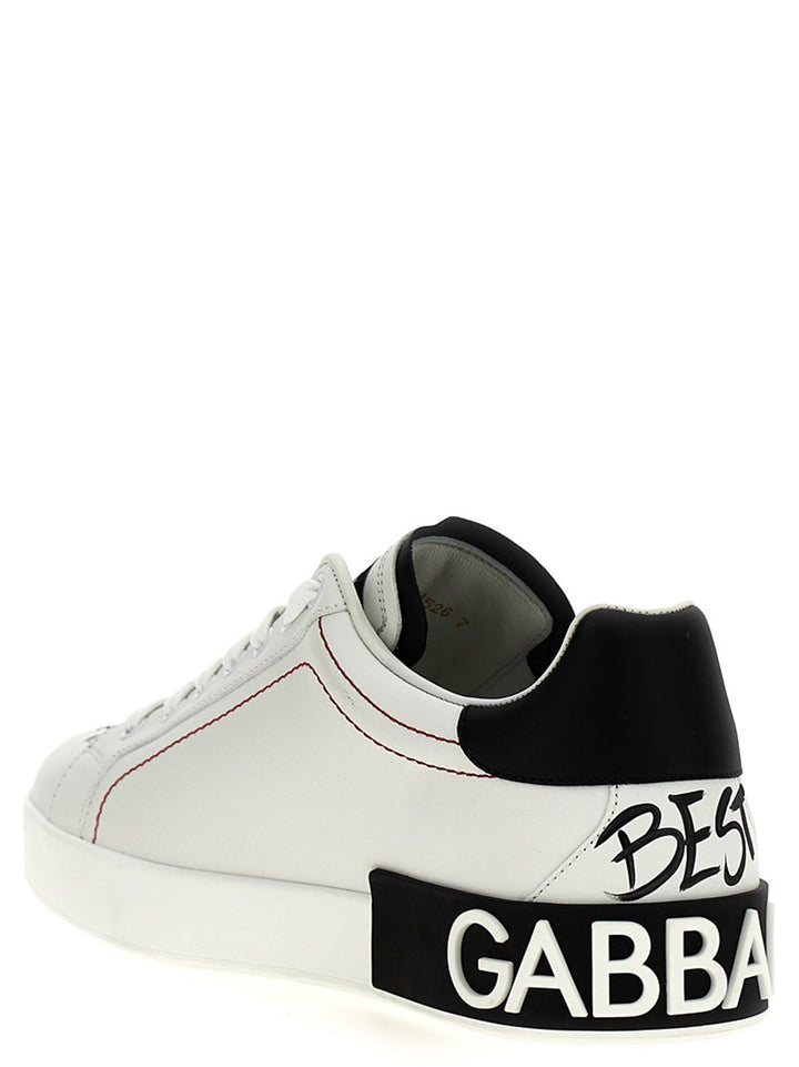 Dolce & Gabbana Portofino Sneakers - Bianco/Nero | 3fe574c69f779b8a7e273709f207d73652d5b94b