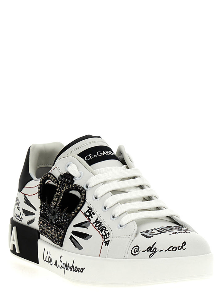 Dolce & Gabbana Portofino Sneakers - Bianco/Nero | 8a765e2db384cdcf626a8efa845141cc672a5bf9