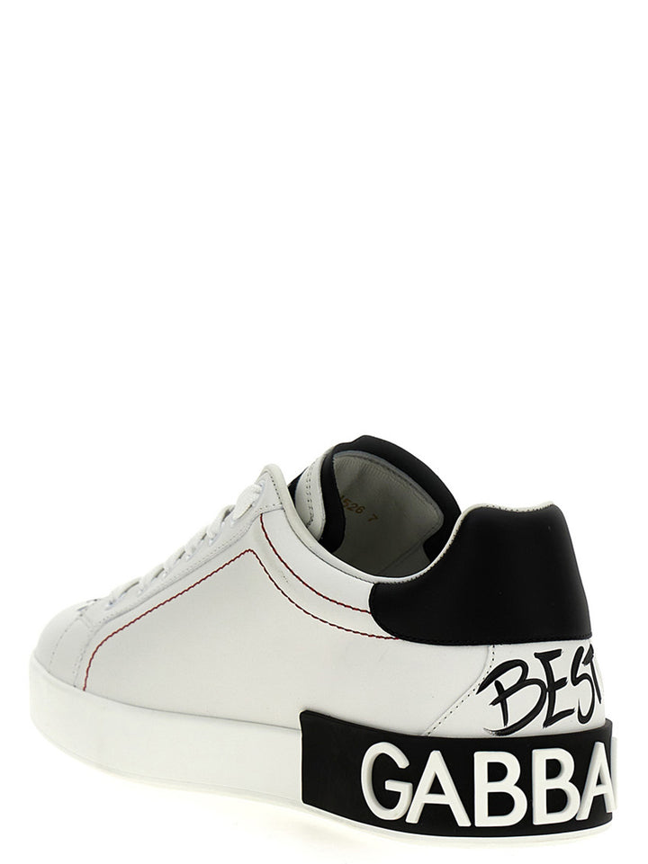 Dolce & Gabbana Portofino Sneakers - Bianco/Nero | 6d254ab5a798570bfe3d97d03ec08ff1409934f7