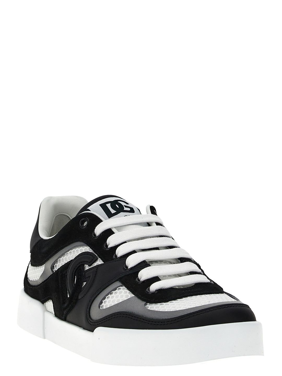 Dolce & Gabbana Strobel Portofino Light Sneakers - Bianco/Nero | 2b49ec1013320ff61c14b5b1690387785ad2ba81