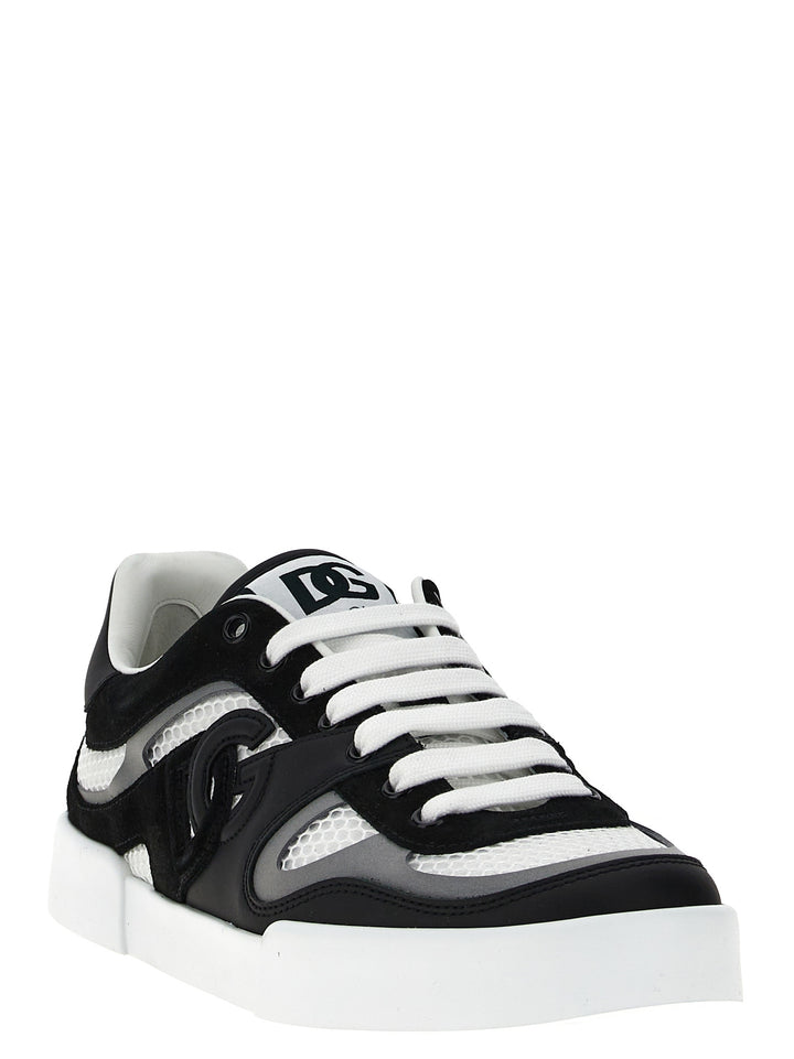 Dolce & Gabbana Strobel Portofino Light Sneakers - Bianco/Nero | 2b49ec1013320ff61c14b5b1690387785ad2ba81