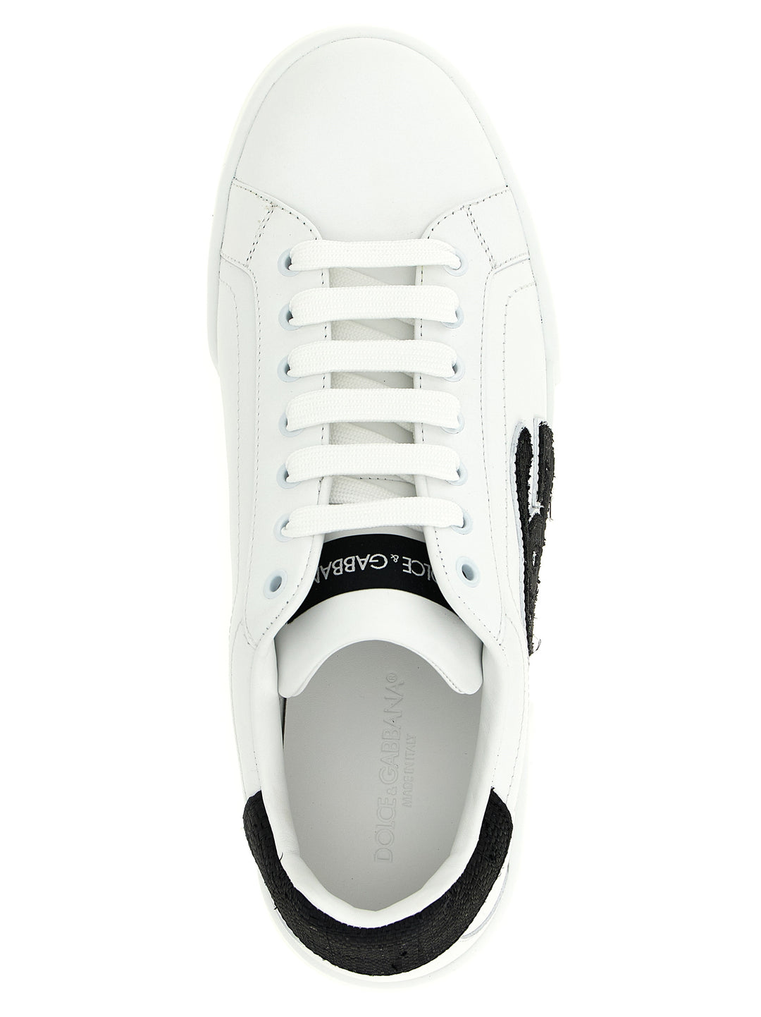 Dolce & Gabbana Portofino Light Strobel Sneakers - Bianco/Nero | 1f187d79c475b1bc28bd4495449ac0b83812e2d2